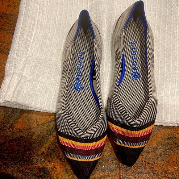 Rothy’s the point retired inverse striped size 9.5 woman’s flat shoes - Picture 11 of 12